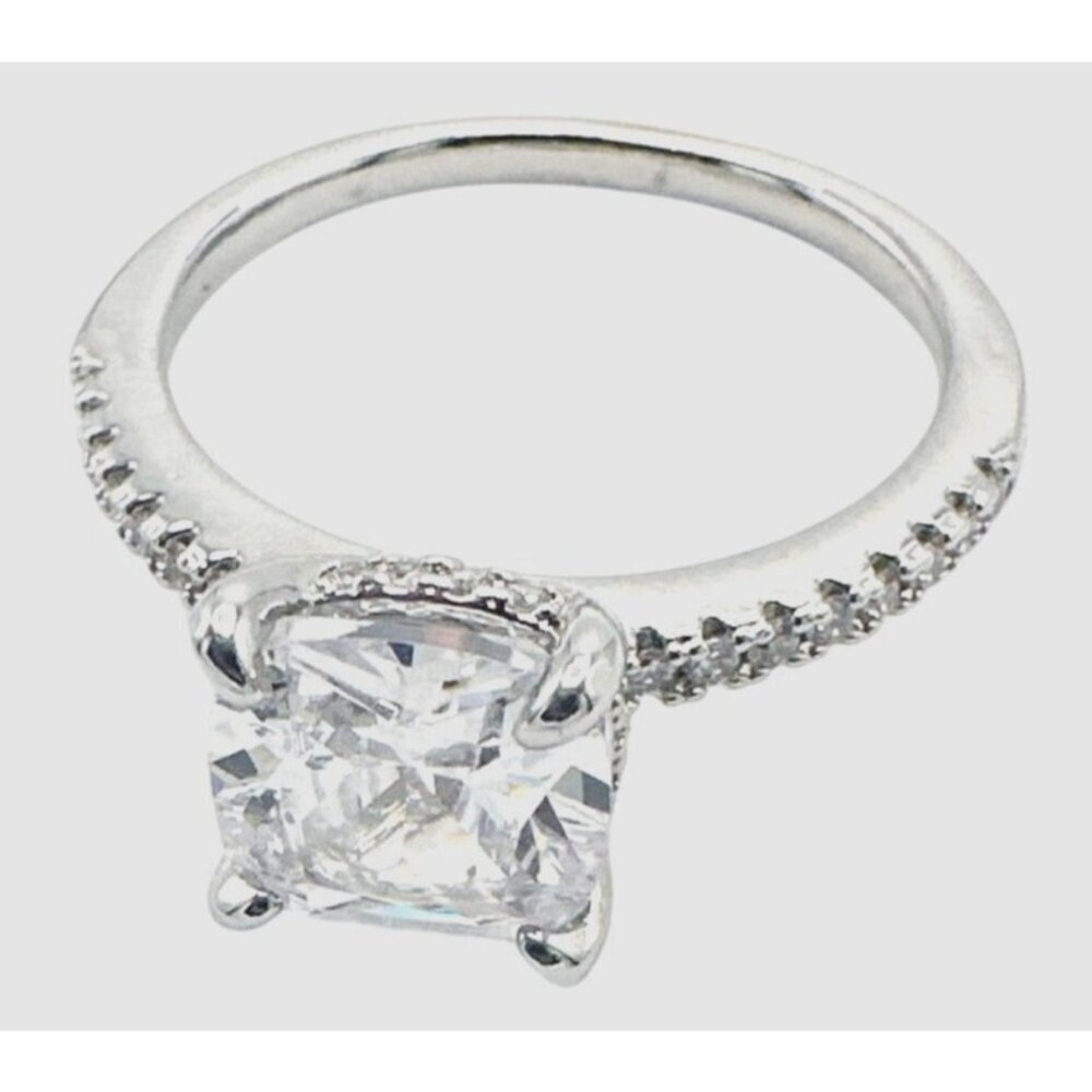 Womens Silver Plated Brass Cubic Zirconia Ring - Picture 3 of 6
